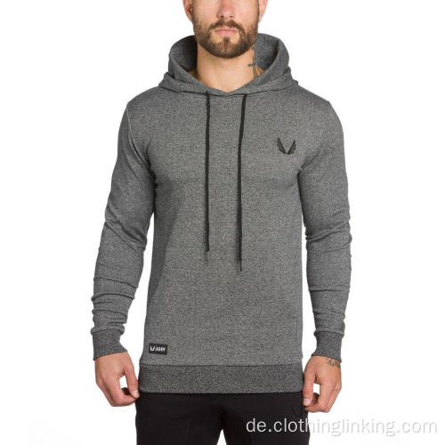 Langarm-Fleece-Sweatshirt mit Kapuze für Herren